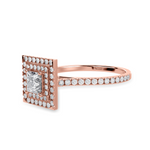 Load image into Gallery viewer, 50-Pointer Princess Cut Solitaire Double Halo Diamond Shank 18K Rose Gold Ring JL AU 1301R-A   Jewelove.US
