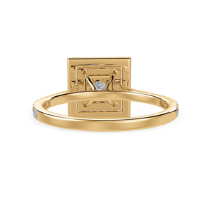 70-Pointer Princess Cut Solitaire Double Halo Diamond Shank 18K Yellow Gold Ring JL AU 1301Y-B   Jewelove.US