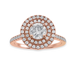 Load image into Gallery viewer, 1-Carat Solitaire Double Halo Diamond Shank 18K Rose Gold Ring JL AU 1302R-C   Jewelove.US
