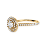 Load image into Gallery viewer, 50-Pointer Solitaire Double Halo Diamond Shank 18K Yellow Gold Ring JL AU 1302Y-A   Jewelove.US

