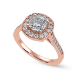 Load image into Gallery viewer, 30-Pointer Cushion Cut Solitaire Halo Diamond Shank 18K Rose Gold Ring JL AU 1303R   Jewelove.US
