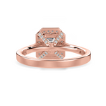 Load image into Gallery viewer, 70-Pointer Emerald Cut Solitaire Halo Diamond Shank 18K Rose Gold Ring JL AU 1304R-B   Jewelove.US
