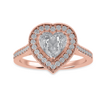 Load image into Gallery viewer, 70-Pointer Heart Cut Solitaire Halo Diamond Shank 18K Rose Gold Ring JL AU 1305R-B   Jewelove.US
