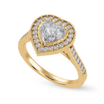 Load image into Gallery viewer, 70-Pointer Heart Cut Solitaire Halo Diamond Shank 18K Yellow Gold Ring JL AU 1305Y-B   Jewelove.US
