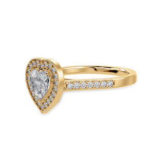 70-Pointer Heart Cut Solitaire Halo Diamond Shank 18K Yellow Gold Ring JL AU 1305Y-B   Jewelove.US