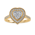 Load image into Gallery viewer, 70-Pointer Heart Cut Solitaire Halo Diamond Shank 18K Yellow Gold Ring JL AU 1305Y-B   Jewelove.US
