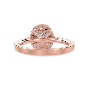70-Pointer Oval Cut Solitaire Halo Diamond Shank 18K Rose Gold Ring JL AU 1325R-B   Jewelove.US