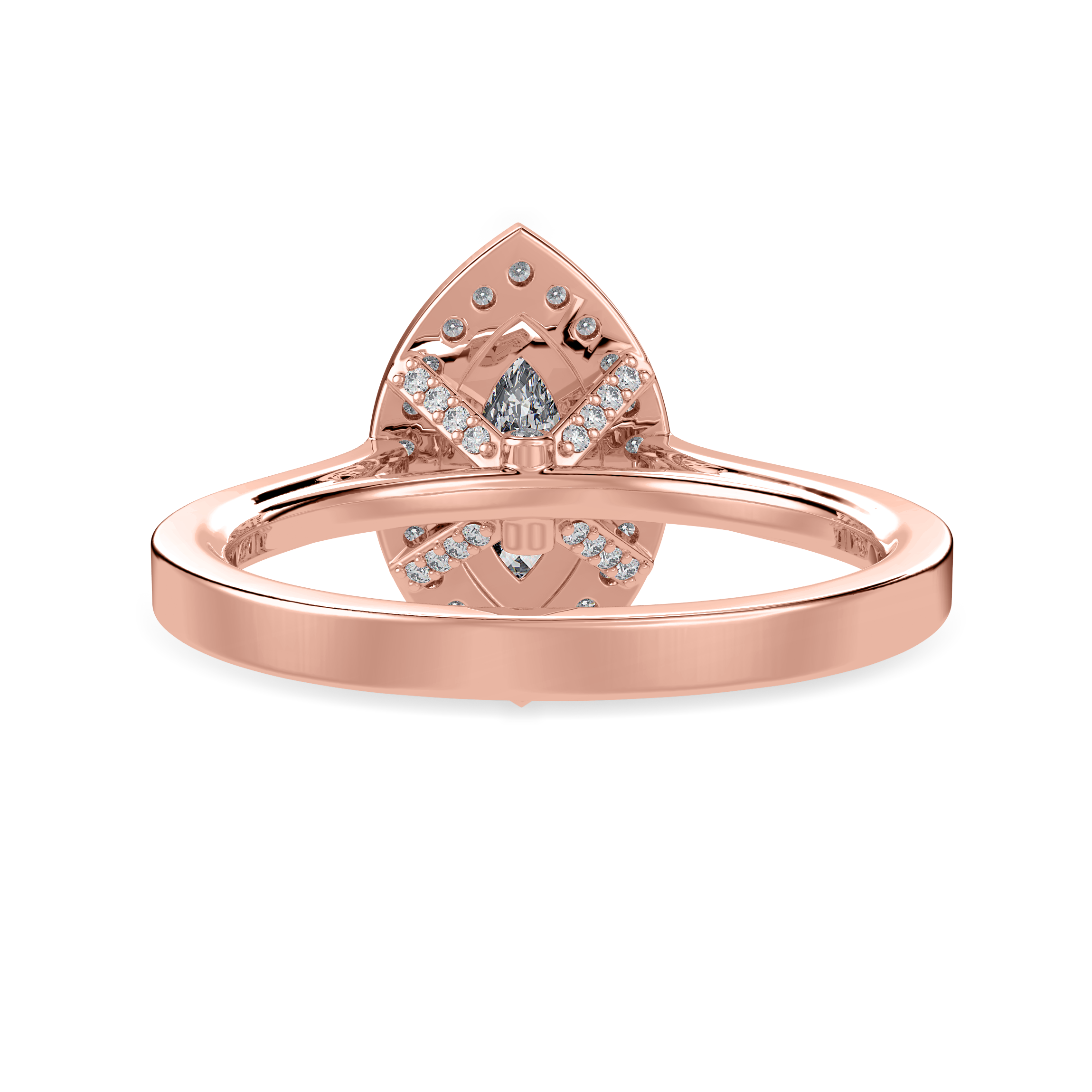 70-Pointer Marquise Cut Solitaire Halo Diamond Shank 18K Rose Gold Ring JL AU 1326R-B   Jewelove.US