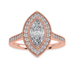 Load image into Gallery viewer, 70-Pointer Marquise Cut Solitaire Halo Diamond Shank 18K Rose Gold Ring JL AU 1326R-B   Jewelove.US
