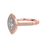 Load image into Gallery viewer, 70-Pointer Marquise Cut Solitaire Halo Diamond Shank 18K Rose Gold Ring JL AU 1326R-B   Jewelove.US
