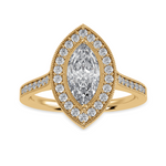 Load image into Gallery viewer, 70-Pointer Marquise Cut Solitaire Halo Diamond Shank 18K Yellow Gold Ring JL AU 1326Y-B   Jewelove.US
