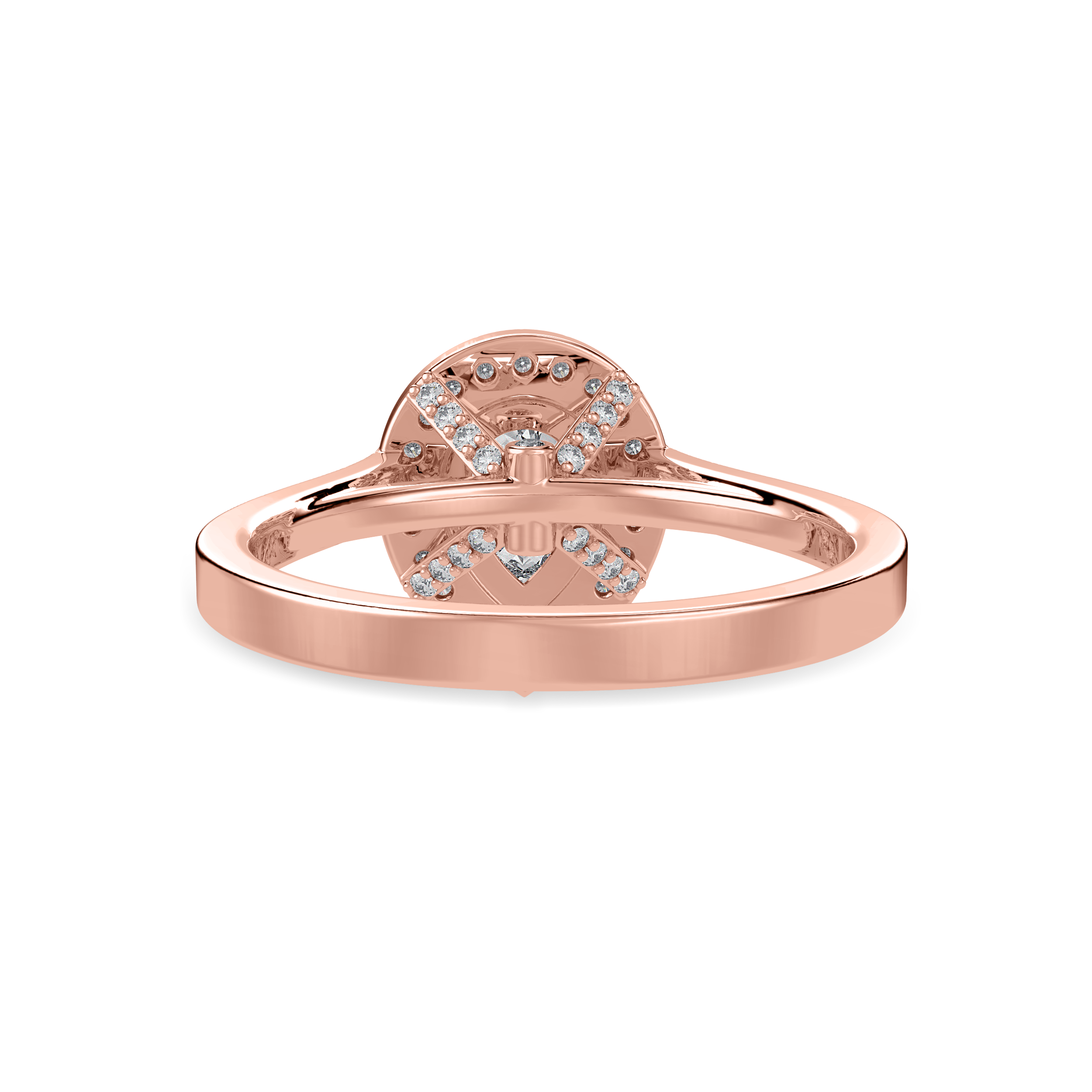 50-Pointer Pear Cut Solitaire Halo Diamond Shank 18K Rose Gold Ring JL AU 1327R-A   Jewelove.US