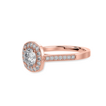 Load image into Gallery viewer, 50-Pointer Solitaire Halo Diamond Shank 18K Rose Gold Ring JL AU 1332R-A   Jewelove.US
