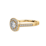 Load image into Gallery viewer, 50-Pointer Solitaire Halo Diamond Shank 18K Yellow Gold Ring JL AU 1332Y-A   Jewelove.US
