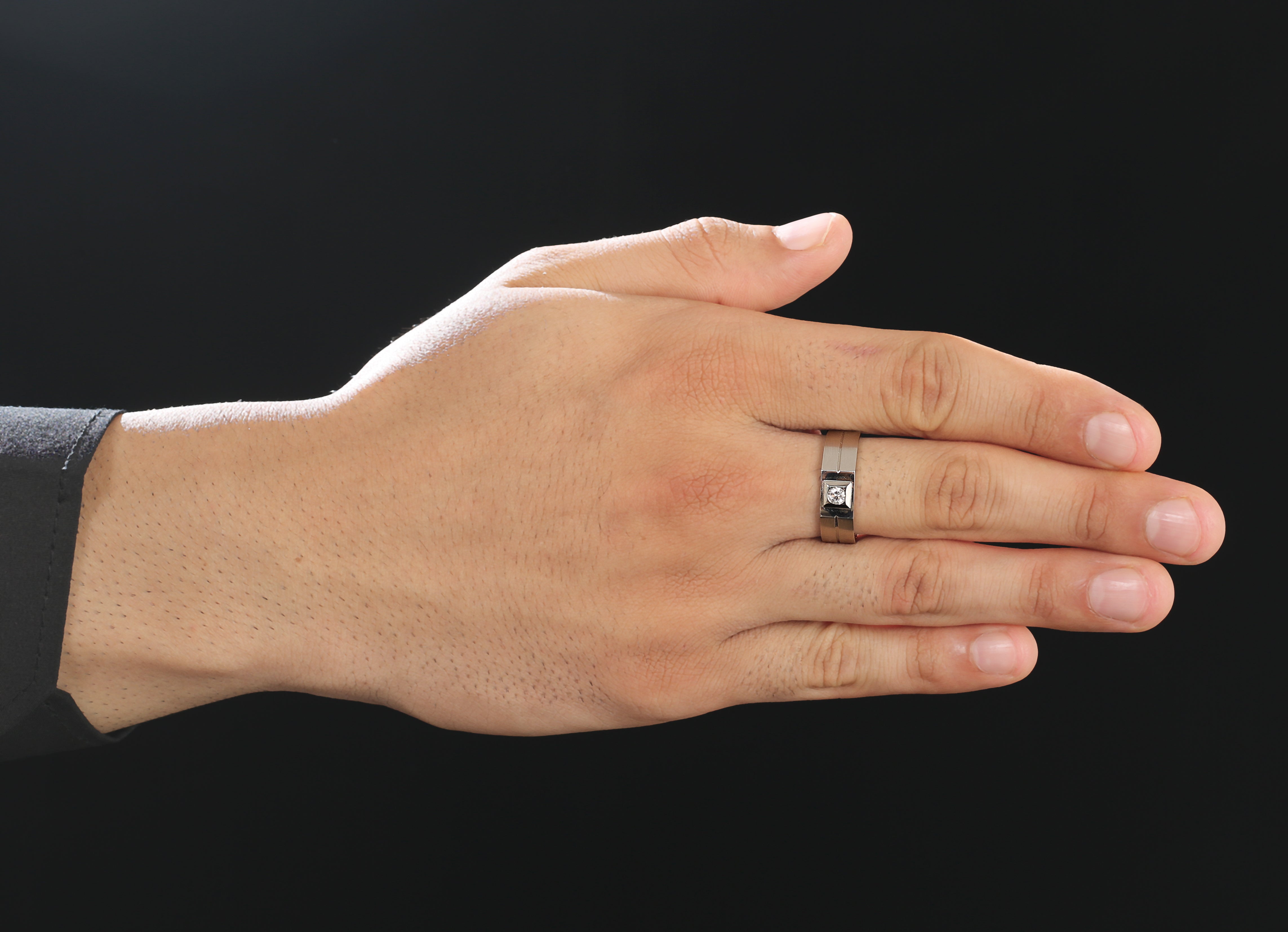 Black Beveled Purity Ring | Modern Rings for Men of God