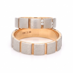 Load image into Gallery viewer, Platinum &amp; Rose Gold Couple Rings with Diamond JL PT 1112
