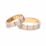 Load image into Gallery viewer, Platinum &amp; Rose Gold Couple Rings with Diamond JL PT 1112
