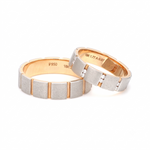 Load image into Gallery viewer, Platinum &amp; Rose Gold Couple Rings with Diamond JL PT 1112
