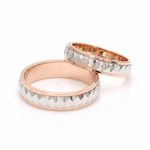 Load image into Gallery viewer, Designer Platinum &amp; Rose Gold Couple Rings JL PT 1113
