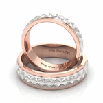 Load image into Gallery viewer, Designer Platinum &amp; Rose Gold Couple Rings JL PT 1113
