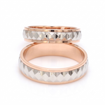 Load image into Gallery viewer, Designer Platinum &amp; Rose Gold Couple Rings JL PT 1113
