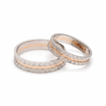 Load image into Gallery viewer, Designer Unisex Platinum &amp; Rose Gold Couple Rings JL PT 1120
