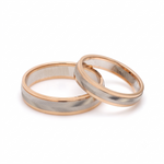 Load image into Gallery viewer, Unisex Platinum &amp; Rose Gold Couple Love Band Rings JL PT 1124
