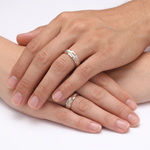Load image into Gallery viewer, Unisex Platinum &amp; Rose Gold Couple Love Band Rings JL PT 1124
