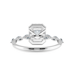 Load image into Gallery viewer, 50-Pointer Emerald Cut Solitaire Halo Diamonds with Marquise Cut Diamonds Platinum Ring JL PT 1272-A   Jewelove.US
