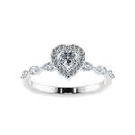 Load image into Gallery viewer, 70-Pointer Heart Cut Solitaire Halo Diamonds with Marquise Cut Diamonds Accents Platinum Ring JL PT 1273-B   Jewelove.US

