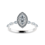 Load image into Gallery viewer, 30-Pointer Marquise Cut Solitaire Halo Diamond Accents Platinum Ring JL PT 1274   Jewelove.US
