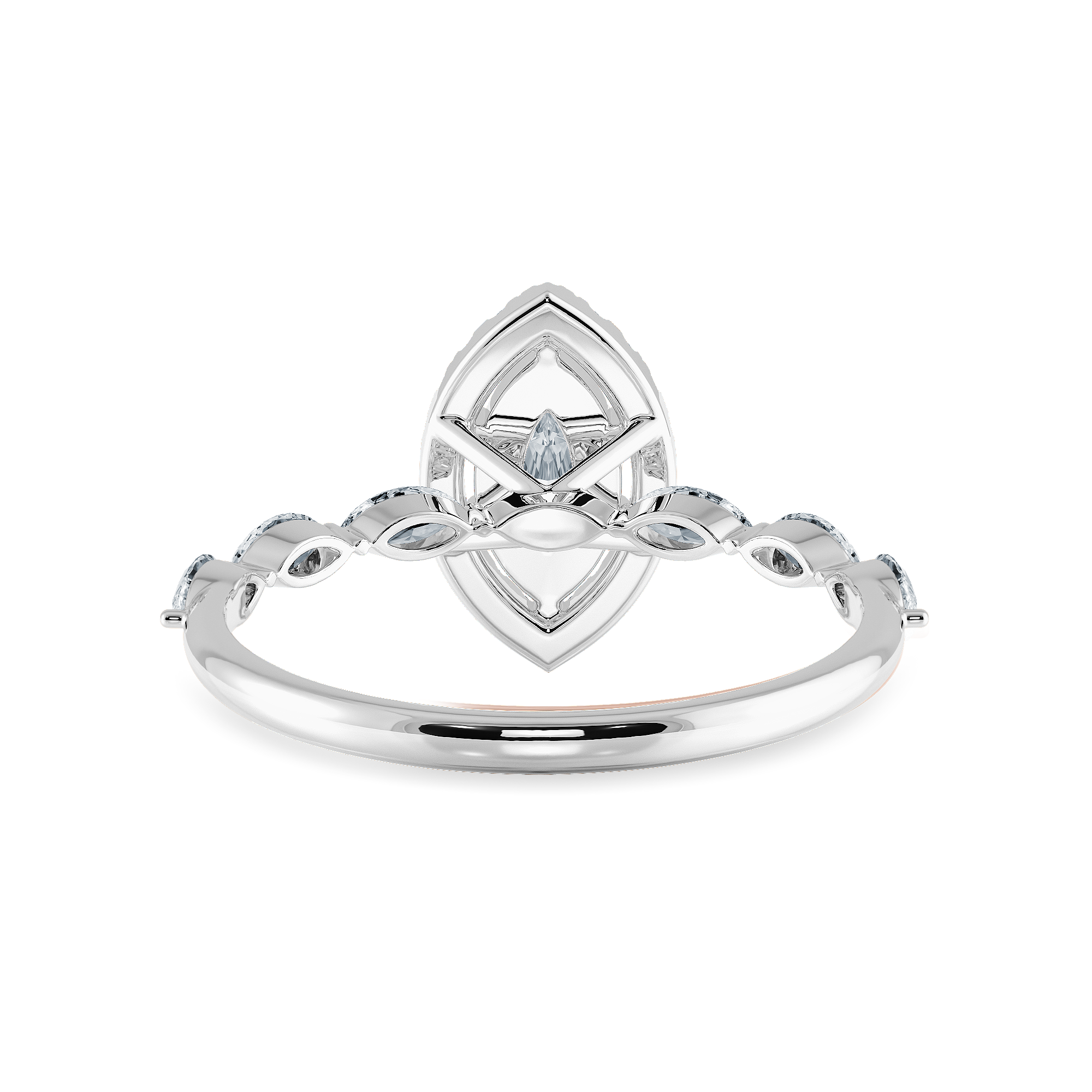 30-Pointer Marquise Cut Solitaire Halo Diamond Accents Platinum Ring JL PT 1274   Jewelove.US