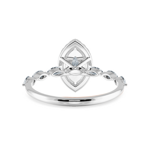 70-Pointer Marquise Cut Solitaire Halo Diamond Accents Platinum Ring JL PT 1274-B