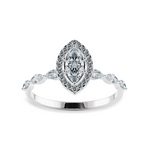 Load image into Gallery viewer, 50-Pointer Marquise Cut Solitaire Halo Diamond Accents Platinum Ring JL PT 1274-A   Jewelove.US
