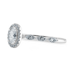 Load image into Gallery viewer, 70-Pointer Oval Cut Solitaire Halo Diamonds with Marquise Cut Accents Platinum Ring JL PT 1275-B   Jewelove.US
