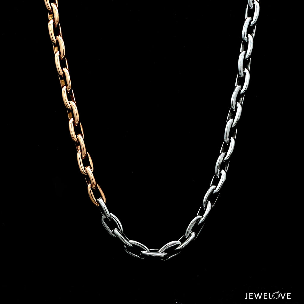 Men of Platinum | Rose Gold Cable Links Heavy Chain for Men JL PT 1275   Jewelove.US