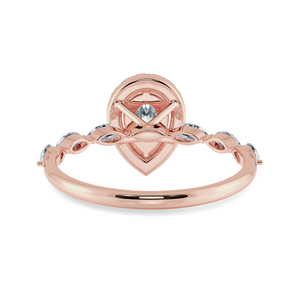 70-Pointer Pear Cut Solitaire Halo Diamonds with Marquise Cut Diamonds Accents 18K Rose Gold Ring JL AU 1276R-B   Jewelove.US