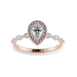 Load image into Gallery viewer, 70-Pointer Pear Cut Solitaire Halo Diamonds with Marquise Cut Diamonds Accents 18K Rose Gold Ring JL AU 1276R-B   Jewelove.US
