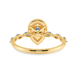 Load image into Gallery viewer, 50-Pointer Pear Cut Solitaire Halo Diamond with Marquise Accents 18K Yellow Gold Ring JL AU 1276Y-A   Jewelove.US
