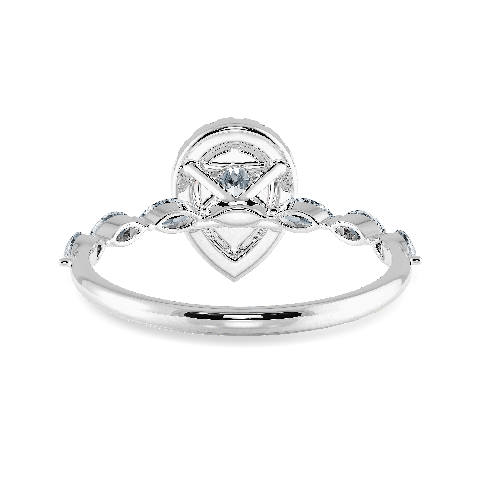 30-Pointer Pear Cut Solitaire Halo Diamonds with Marquise Diamonds Accents  Platinum Ring JL PT 1276   Jewelove.US