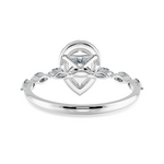 Load image into Gallery viewer, 50-Pointer Pear Cut Solitaire Halo Diamonds with Marquise Diamonds Accents  Platinum Ring JL PT 1276-A   Jewelove.US
