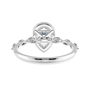 50-Pointer Pear Cut Solitaire Halo Diamonds with Marquise Diamonds Accents  Platinum Ring JL PT 1276-A   Jewelove.US