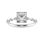 Load image into Gallery viewer, 30-Pointer Princess Cut Solitaire Halo Diamond with Marquise Cut Diamond Accents Platinum Ring JL PT 1277   Jewelove.US
