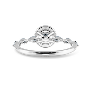 30-Pointer Solitaire Halo Diamond with Marquise Cut Diamond Accents Platinum Ring JL PT 1278   Jewelove.US
