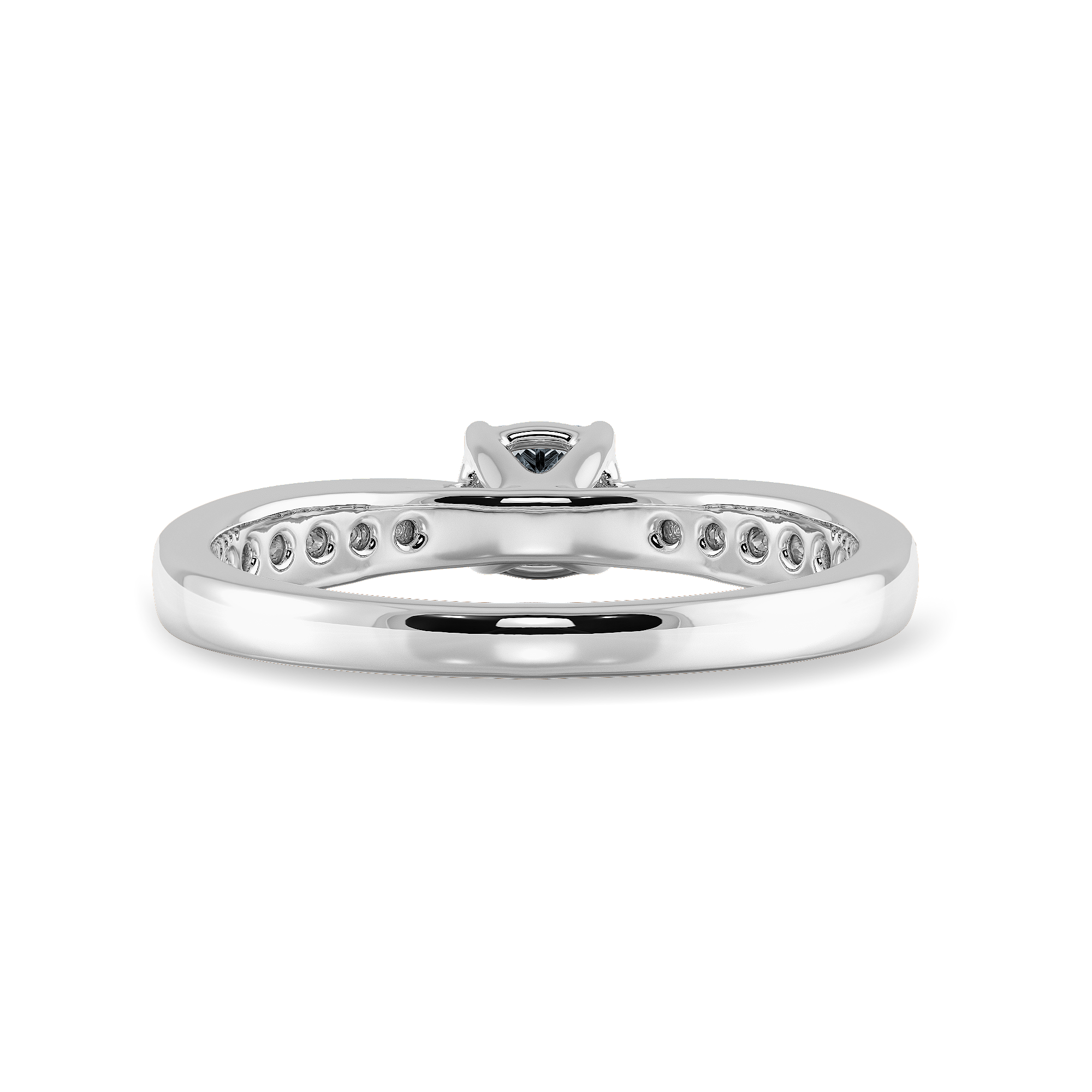 70-Pointer Cushion Cut Solitaire Diamond Shank Platinum Engagement Ring JL PT 1279-B   Jewelove.US