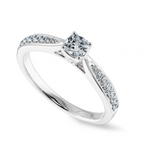 Load image into Gallery viewer, 70-Pointer Cushion Cut Solitaire Diamond Shank Platinum Engagement Ring JL PT 1279-B   Jewelove.US

