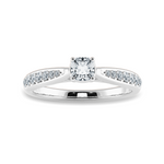 Load image into Gallery viewer, 70-Pointer Cushion Cut Solitaire Diamond Shank Platinum Engagement Ring JL PT 1279-B   Jewelove.US
