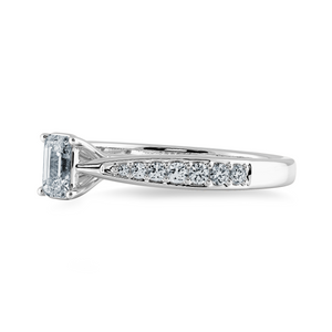 50-Pointer Emerald Cut Solitaire Diamond Shank Platinum Ring JL PT 1280-A   Jewelove.US