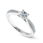 Load image into Gallery viewer, 50-Pointer Heart Cut Solitaire Diamond Shank Platinum Ring JL PT 1281-A   Jewelove.US
