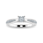 Load image into Gallery viewer, 50-Pointer Heart Cut Solitaire Diamond Shank Platinum Ring JL PT 1281-A   Jewelove.US
